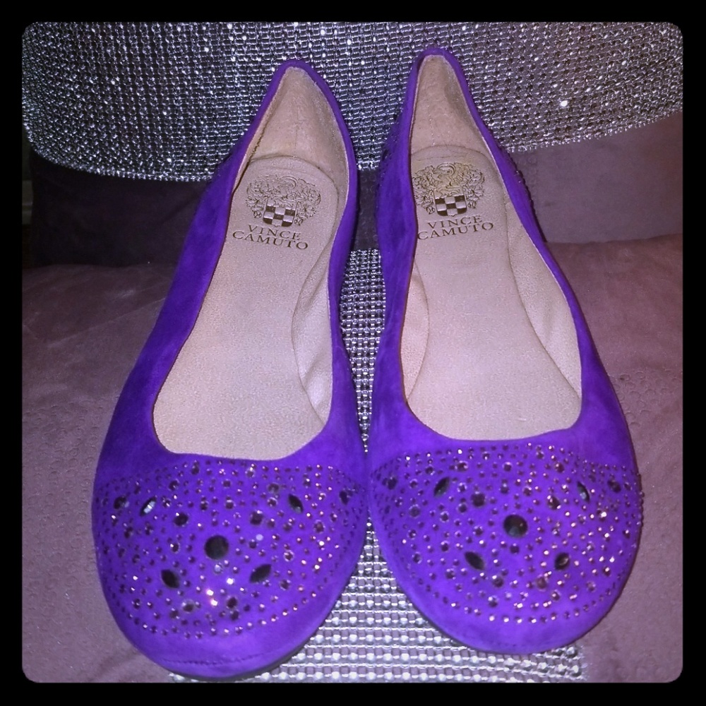 💜Purple Vince Camuto VPEVION Suede Ballet Flats 9